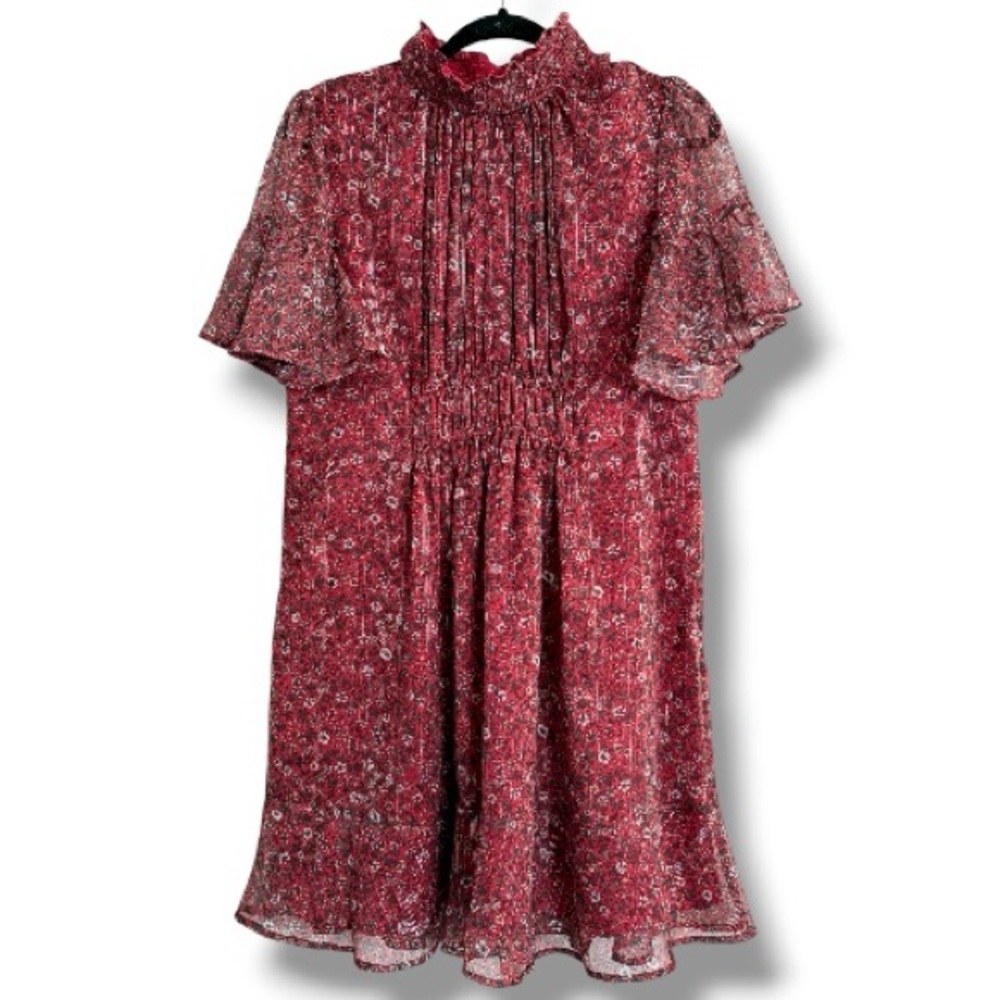 Anthropologie Ranna Gill Franny Smocked Mini Dress  Size Medium Petite - Picture 2 of 10